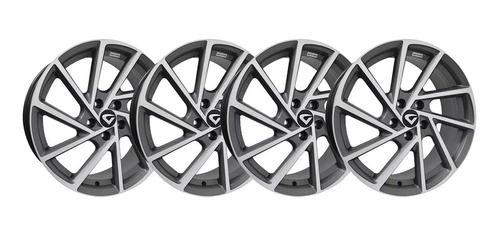 Kit 4 Llantas Volcano R-seven 18 Volkswagen Vento 5x112