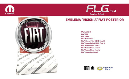 Emblema Trasero Original Fiat Nueva Idea Sporting 11/16 Foto 4