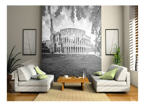 Adesivo De Parede Cidade Antiga Italia Coliseu 8m² Cda69