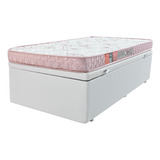 Cama Box Baú Solteiro Espuma Selada Infantil 88x188x57cm Cor Branco