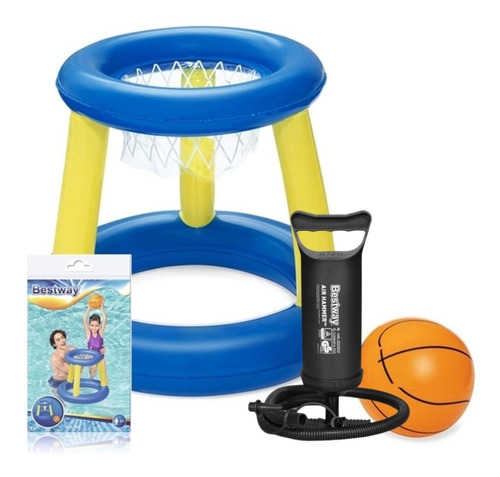 Aro De Basquet Inflable Con Pelota + Inflador Piscina Niño