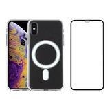 Kit Case Capinha Magnética Para iPhone X / Xs + Pelicula