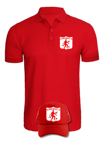 Camiseta Tipo Polo America Cali Obsequio Gorra Serie Red