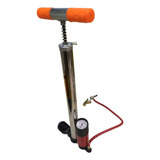 Inflador De Pie Tm Exotic Foot-pump Con Medidor Bicicleta Color Naranja