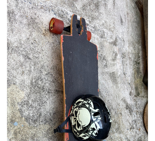 Skate Longboard Traxart C/ Capacete - Pouco Uso