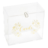 Caja De Tarjetas De Boda Acrílico Transparente Con Cerradura