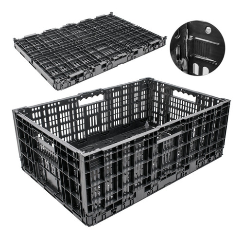 Canasto Plegable Plastico 60x40x20 Caja Organizador Apilable