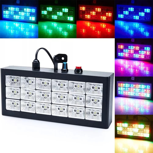 Luz Estroboscopica 18 Led - Rgb Tipo Flash - Ritmica -fiesta