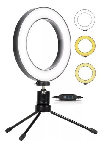 Ring Light Luz Led Iiumi Mesa 16cm Tripé Foto Video Youtuber