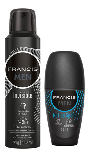 Kit Desodorante Francis Men Aerosol E Rollon