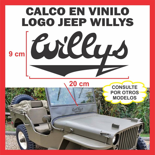 Calco Vinilo Jeep Logo Willys Emblema Renegade Cherokee 