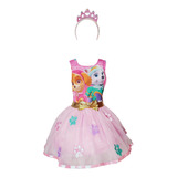 Vestido De Paw Patrol Para Niña, Color Rosa