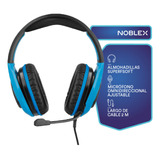Auriculares Gamer Noblex Hp600gm X Sound Microfono Color Negro/azul