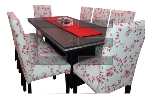 Juego Comedor Mesa Tr 180x90+8 Sillas Eco C/dib