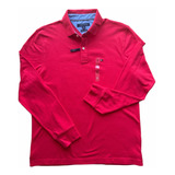 Camiseta Tipo Polo Tommy Hilfiger Hombre F104 Talla M Roja