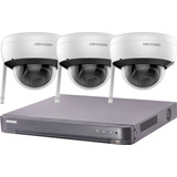 Kit Seguridad Ip Hikvision Dvr 4 Ch + 3 Camaras Wifi 2mp