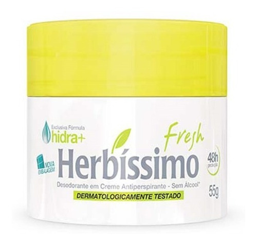 Desodorante Em Creme Herbíssimo 55g Fresh Unissex Masc/ Fem Fragrância Fresh