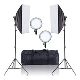 Kit Estúdio Iluminador Led Circular 126 Softbox 50x70cm 600w