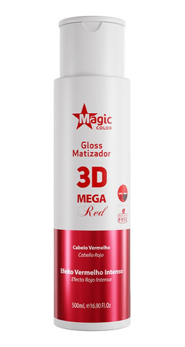 Matizador Gloss 3d Mega Red - Efeito Vermelho Intenso 500ml