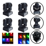 Kit 4 Moving Mini Spot Head Led 60w Dmx Iluminção Dj Balada