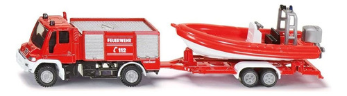 Camion Unimog Bomberos Con Trailer Y Bote - Siku Series 16