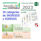 Agenda Contable 2023 Planilla Excel Categoría Personalizable