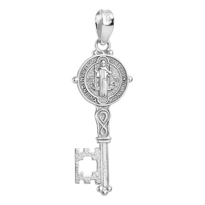 Medalla De San Benito Dije Turco Llamador De Angeles  Plata | MercadoLibre