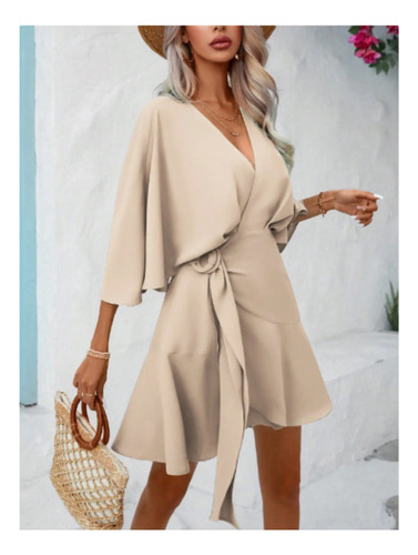 Vestido Corto Envolvente Juvenil Moda Casual A Formal