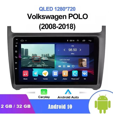 Estéreo Android Volkswagen Polo Vento 2013-2018 Carplay 32gb