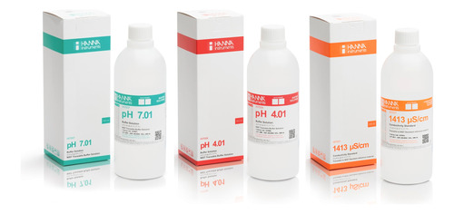 Kit Soluciones Calibracion 500ml Para Medidor Hi98129 Hanna