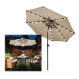 Sombrilla De Centro Solar Luz Leds Gazebo 2,7mts Inclinable