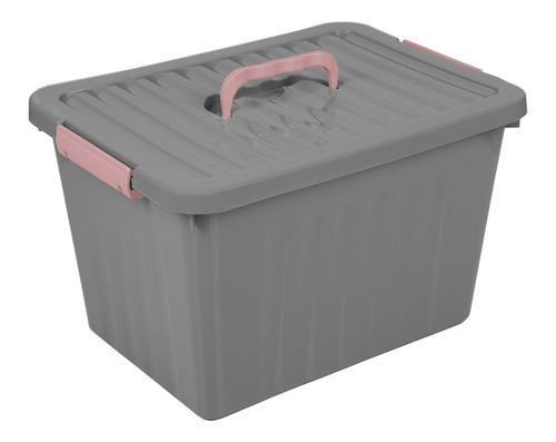 Caja Organizadora Apilable Chica Gris 26x19x15 6 Litros