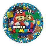 6 Platos Super Mario Bros Cotillón Cumpleaños 