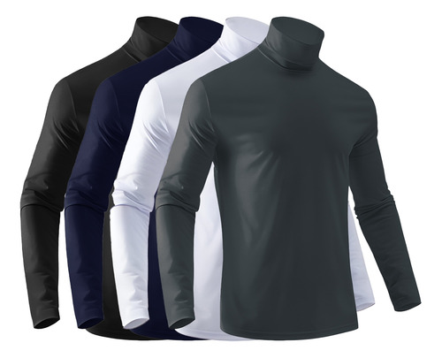 Pack 9 Polera Termica Primera Capa Camiseta Polar Cuello 