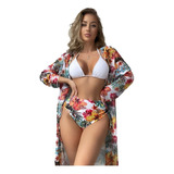 2023 Conjunto Kimono De Playa De Verano For Mujer + Bikini