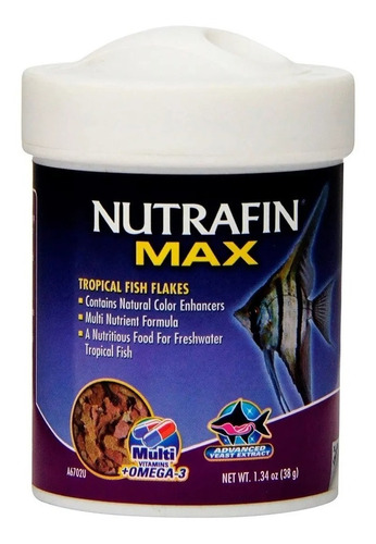 Alimento Para Peces Tropicales Fish Flakes Nutrafin Max 38g