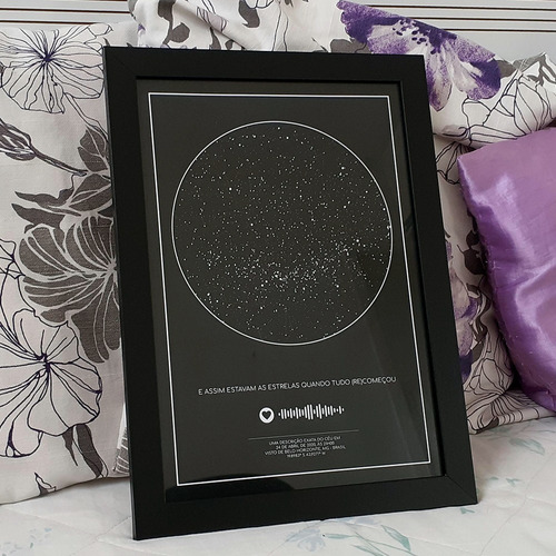 Quadro Das Estrelas Spotify Personalizado | A4 E Acrílico