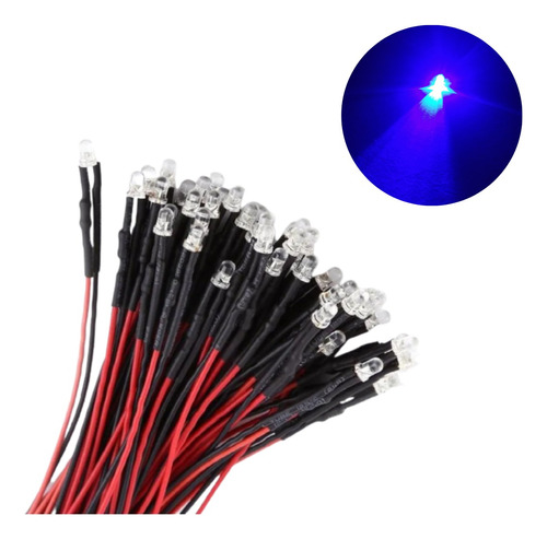 10 Pcs 12v 3mm Led Diodo Emissor De Luz Com Fio 