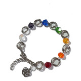 Pulsera Acero Quirurgico Cristales 7 Chakras