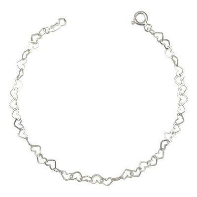 JOYARIS - Pulsera Corazones Huecos Amor y Amistad en Plata 925 – 18 cm x 4 mm. Joyería Fina para Uso Diario | Envío gratis