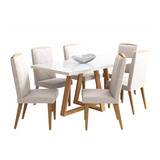 Juego De Comedor Mara 1.8 Para 6 Personas Con Sillas Daisy