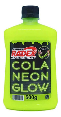 Cola Neon Glow Amarelo Radex Magic Com 500g Ideal Para Slime Cor Amarelo Neon