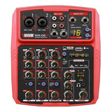 Mixer Consola Novik Nvk-i06 Red 6 Canales Usb Rec & Play