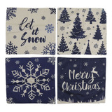 Capas De Travesseiro De Linho, 4 Peças De Natal, 45 X 45 Cm,