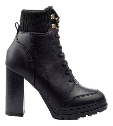 Bota Coturno Feminino Tratorado Vizzano Salto Médio 3089.102