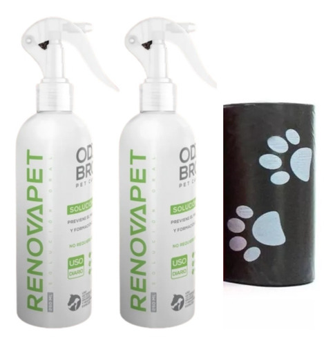 Kit 2 Renovapet Spray Dental + Bolsa Para Popo De Mascotas