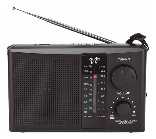 Radio Portatil Recargable Audiopro Fm Am Tv Sw 4 Bandas