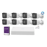 Kit 8 Camaras Ip 2 Mpx Nvr 8ch Poe 3tb Hikvision Bala Hilook