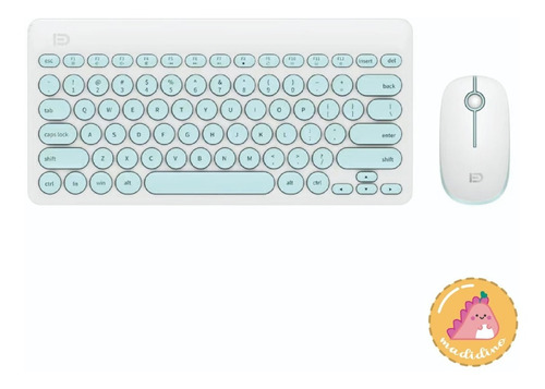 Kit De Teclado Y Mouse Inalámbrico Ik6620 Estilo Retro