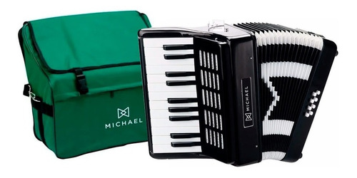 Acordeon De 8 Baixos  Preto Sólido Michael Acm0822 Spb 